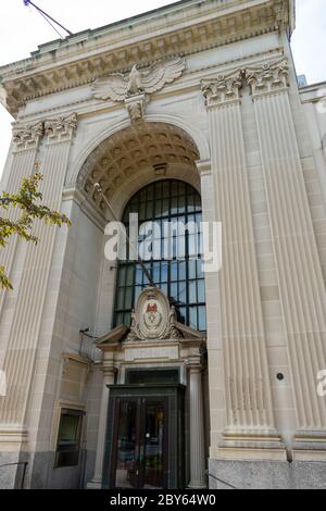 Kunstwerke und historische Gebäude in der Innenstadt von York, Pennsylvania Stockfoto