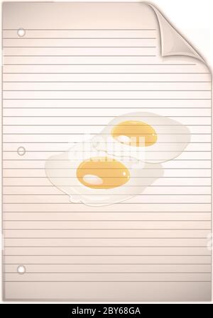 Ein Blatt alte grungy lined Note Papier Hintergrund Textur Stockfoto