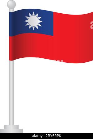 Taiwan-Flagge. Nationalflagge von Taiwan auf Polvektor Stock Vektor