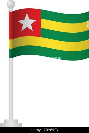 Togo-Flagge. Nationalflagge von Togo auf Polvektor Stock Vektor