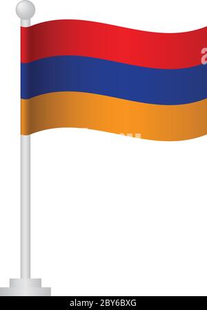 Armenien Flagge. Nationalflagge von Armenien auf Polvektor Stock Vektor