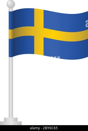 Schweden Flagge. Nationalflagge von Schweden auf Polvektor Stock Vektor