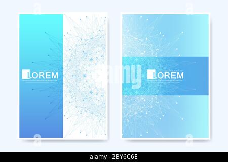 Moderne vector Template für Broschüre, Faltblatt, Flyer, Cover, Banner, Katalog, Zeitschrift, Jahresbericht. Quantum Technologie. Futuristische explosion Design Stock Vektor