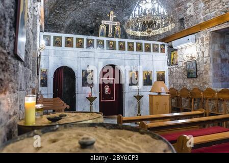 Saydet al Bahr - Kirche der Muttergottes vom Meer in Batroun Stadt im nördlichen Libanon und eine der ältesten Städte der Welt Stockfoto