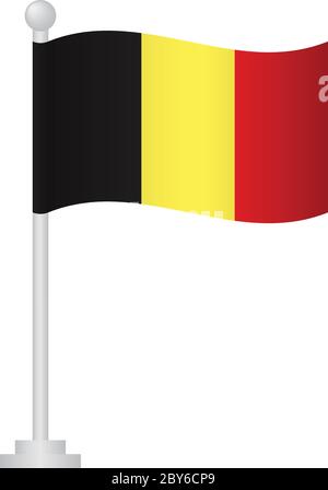 Belgische Flagge. Nationalflagge von Belgien auf Polvektor Stock Vektor