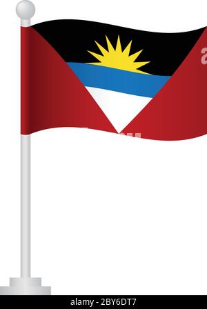 Antigua und Barbuda Flagge. Nationalflagge von Antigua und Barbuda auf Polvektor Stock Vektor