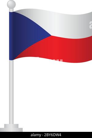 Tschechische Flagge. Nationalflagge der Tschechischen auf Polvektor Stock Vektor