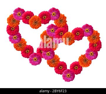 Herzform aus Rose gemacht Stockfoto