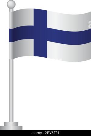 Flagge Finnlands. Nationalflagge von Finnland auf Polvektor Stock Vektor