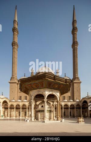 Waschungen Brunnen im Hof, Moschee von Muhammad Ali, Zitadelle, Kairo, Ägypten Stockfoto