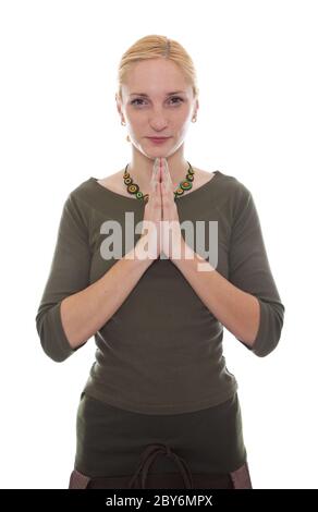 Yoga zu praktizieren. Junge Frau Stockfoto