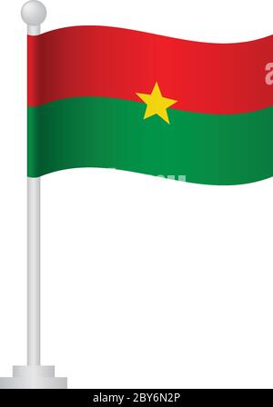 Flagge Burkina Fasos. Nationalflagge von Burkina Faso auf Polvektor Stock Vektor
