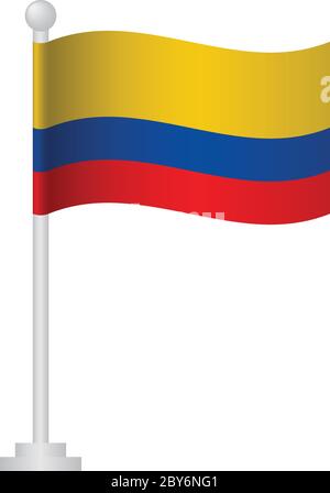 Flagge Kolumbiens. Nationalflagge von Kolumbien auf Polvektor Stock Vektor