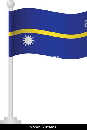 Nauru-Flagge. Nationalflagge von Nauru auf Polvektor Stock Vektor