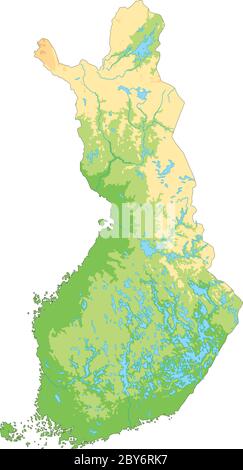 Detaillierte Karte von Finnland. Stock Vektor