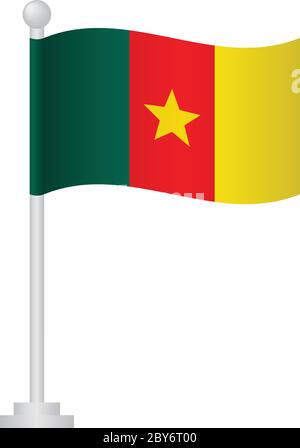 Kamerun-Flagge. Nationalflagge von Kamerun auf Polvektor Stock Vektor