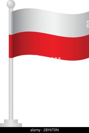 Polen Flagge. Nationalflagge von Polen auf Polvektor Stock Vektor