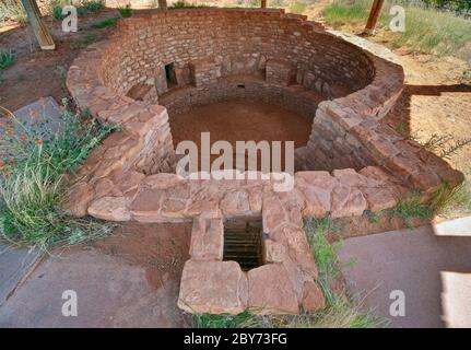 Kiva in der Mule Canyon Ruine, Shash Jaa Einheit am Bears Ears National Monument, Cedar Mesa, Utah, USA Stockfoto