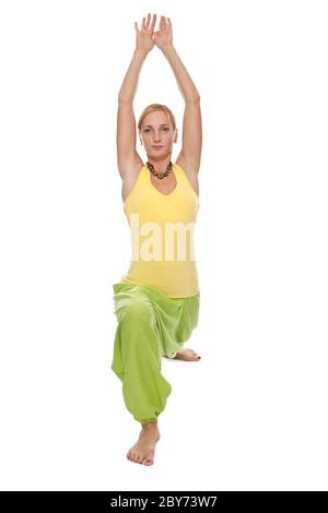 Yoga zu praktizieren. Junge Frau Stockfoto