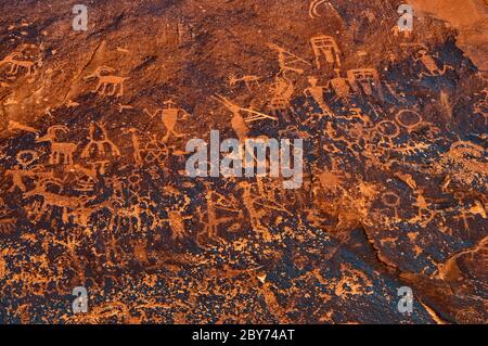 Sand Island Petroglyphen Website über San Juan River in der Nähe von Bluff, Utah, USA Stockfoto