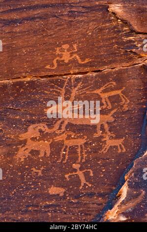 Sand Island Petroglyphen Website über San Juan River in der Nähe von Bluff, Utah, USA Stockfoto