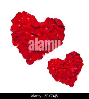 Herzform aus Rose gemacht Stockfoto