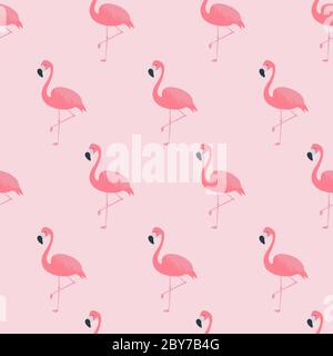 Flamingos Nahtloses Muster Hintergrund oder Tapete Stock Vektor