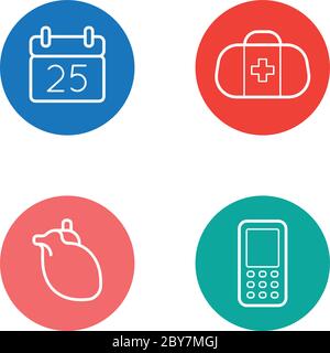 Vektor-Rundkreis-Schaltflächen mit Symbolen können als Logo oder Symbol verwendet werden Stock Vektor