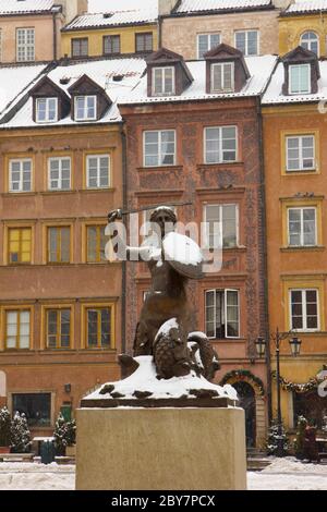 meerjungfrau in der alten Innenstadt von Warschau, Polen Stockfoto