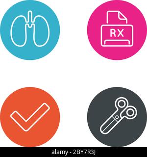 Vektor-Rundkreis-Schaltflächen mit Symbolen können als Logo oder Symbol verwendet werden Stock Vektor