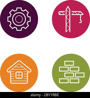 Vektor-Rundkreis-Schaltflächen mit Symbolen können als Logo oder Symbol verwendet werden Stock Vektor