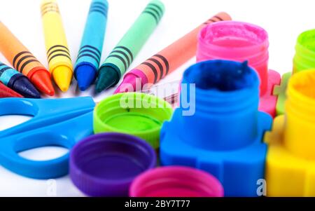Schulmaterial Stockfoto