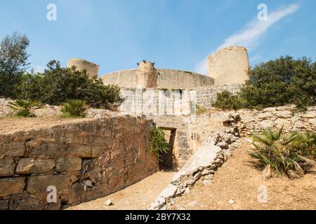 Schloss Bellver Castillo Turm auf Mallorca bei Palma de Mallorca Stockfoto