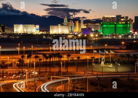 USA, Southwest, Nevada, Las Vegas, The Strip und McCarran International Airport Stockfoto