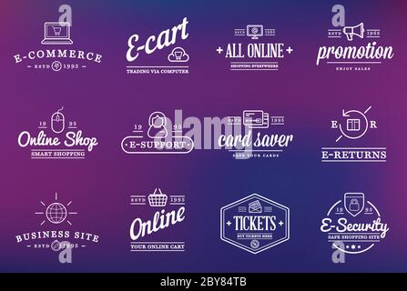 Set von Vector E-Commerce Icons Shopping und Online kann als Logo oder Icon in Premium-Qualität verwendet werden Stock Vektor