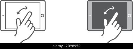 Satz von Symbolen mit Händen halten Smart-Gerät mit Gesten Stock Vektor