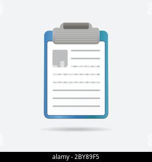 Vektor-Zwischenablage mit Papier mit Fotografie mit Metallclip Stock Vektor