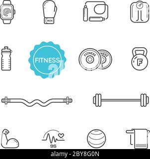 Set von Fitness Vektor Illustration Elemente können als Logo oder Symbol in Premium-Qualität verwendet werden Stock Vektor