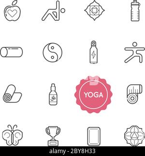 Set von Yoga Vektor Illustration Elemente können als Logo oder Symbol in Premium-Qualität verwendet werden Stock Vektor