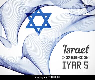 Nationaler Tag des Landes in der Linienart Vektor mit Datum Stock Vektor