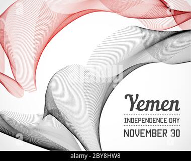 Nationaler Tag des Landes in der Linienart Vektor mit Datum Stock Vektor