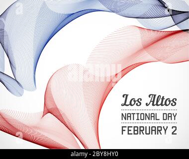 Nationaler Tag des Landes in der Linienart Vektor mit Datum Stock Vektor