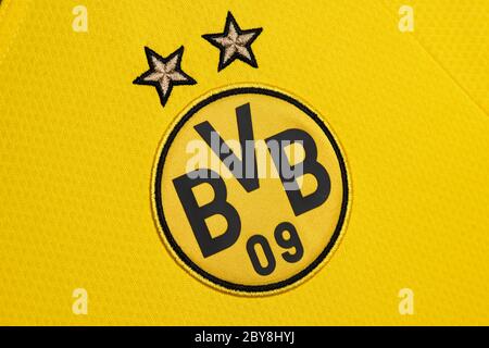 Nahaufnahme des Bordusia Dortmund Wappen. Stockfoto