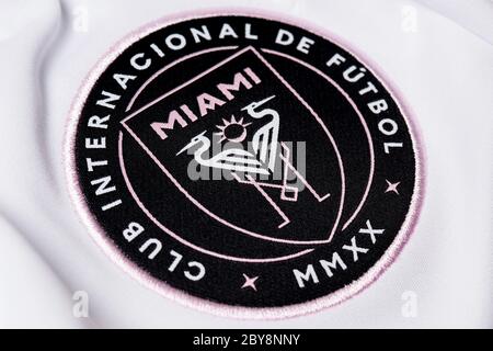 Nahaufnahme der ersten Saison 2020/21 in Inter Miami Trikot. Stockfoto