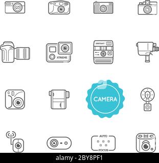 Set von Kamera Foto Vektor Illustration Elemente können als Logo oder Symbol in Premium-Qualität verwendet werden Stock Vektor