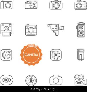 Set von Kamera Foto Vektor Illustration Elemente können als Logo oder Symbol in Premium-Qualität verwendet werden Stock Vektor