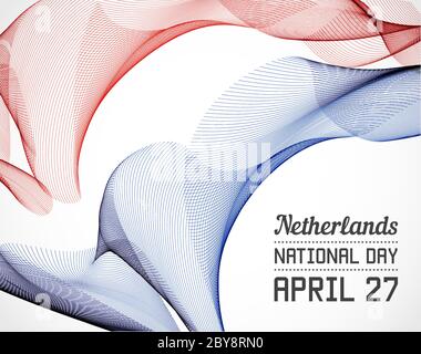 Nationaler Tag des Landes in der Linienart Vektor mit Datum Stock Vektor