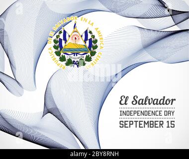 Nationaler Tag des Landes in der Linienart Vektor mit Datum Stock Vektor