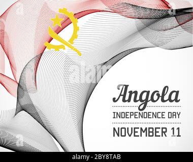 Nationaler Tag des Landes in der Linienart Vektor mit Datum Stock Vektor