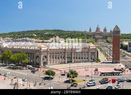 Placa De Espanya das Nationalmuseum in Barcelona Stockfoto